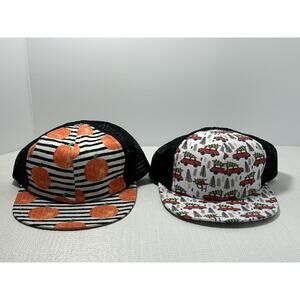 2 George Hats Trucker Hat Child 2-3 years Christmas Tree Halloween Pumpkin